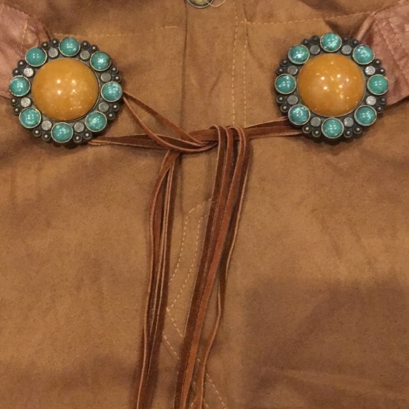 Follies brown suede and leather skirt. - Picture 6 of 6